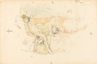 Figura drapeada, reclinada, 1892 de James Abbott McNeill Whistler