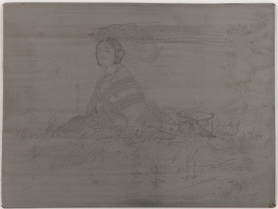 En Plein Soleil. Placa no cancelada de Doce Aguafuertes de la Naturaleza El Conjunto Francés, 1858 de James Abbott McNeill Whistler