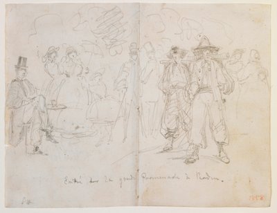 Entrada en el Gran Paseo en Baden, 1858 de James Abbott McNeill Whistler