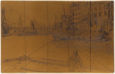 Placa de grabado: Eagle Wharf Tyzac Whiteley y Co., 1859 de James Abbott McNeill Whistler