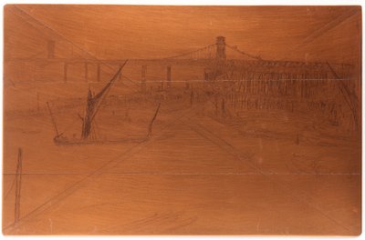 Placa de grabado: Old Hungerford Bridge, 1861 de James Abbott McNeill Whistler