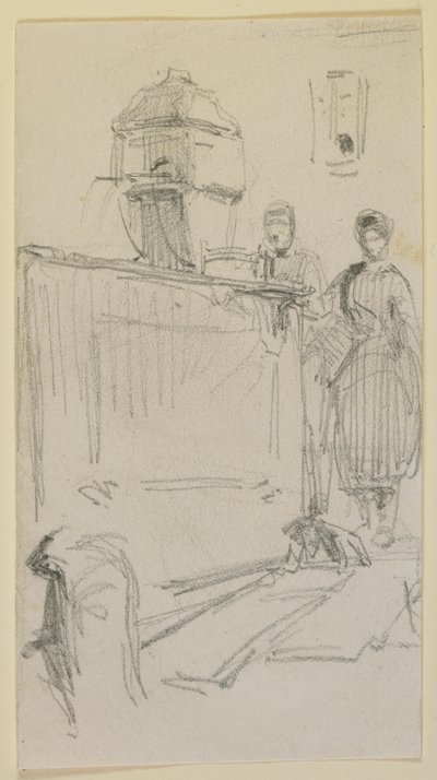 Figuras junto a una fuente de James Abbott McNeill Whistler