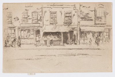 Fish Shop, Chelsea, c.1884-86 (aguafuerte; tinta sobre papel) de James Abbott McNeill Whistler