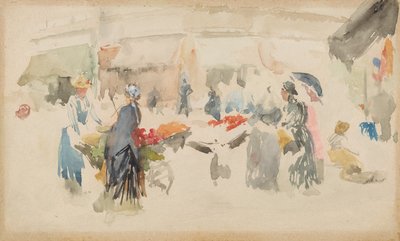 Mercado de flores: Dieppe de James Abbott McNeill Whistler