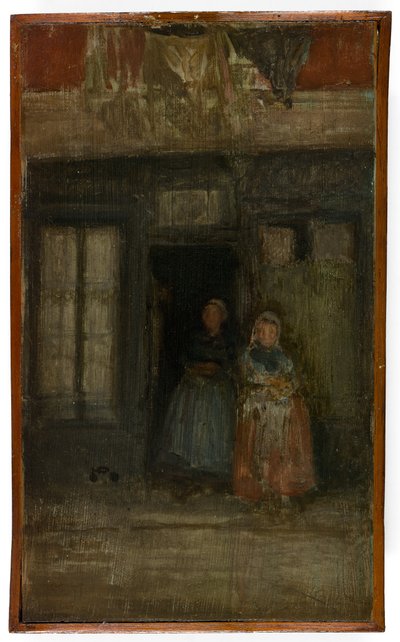 Oro y naranja: Los vecinos, c.1894-95 (óleo sobre tabla de madera) de James Abbott McNeill Whistler
