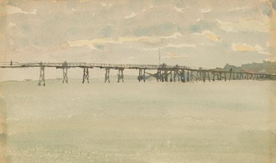 Gris y plata - Muelle, Southend de James Abbott McNeill Whistler