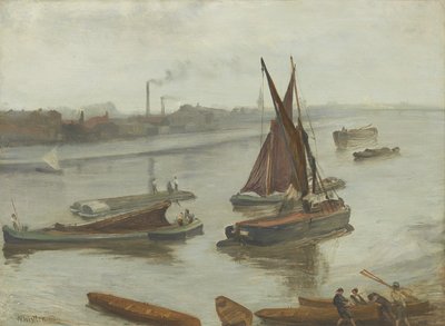 Gris y Plata: Viejo Alcance de Battersea de James Abbott McNeill Whistler