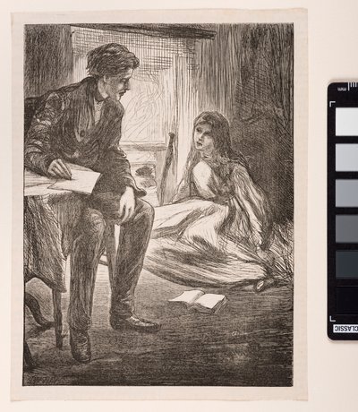 Kenneth y Lena Graeme, en "El sermón de prueba", 1862 de James Abbott McNeill Whistler