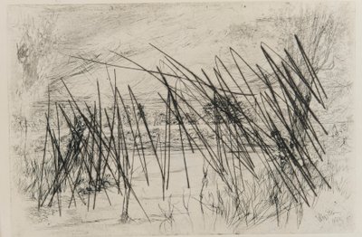 Paisaje con un pescador, 1861 de James Abbott McNeill Whistler