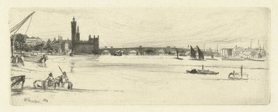 Viejo puente de Westminster Dieciséis grabados de escenas en el Támesis y otros temas (título de la serie) de James Abbott McNeill Whistler