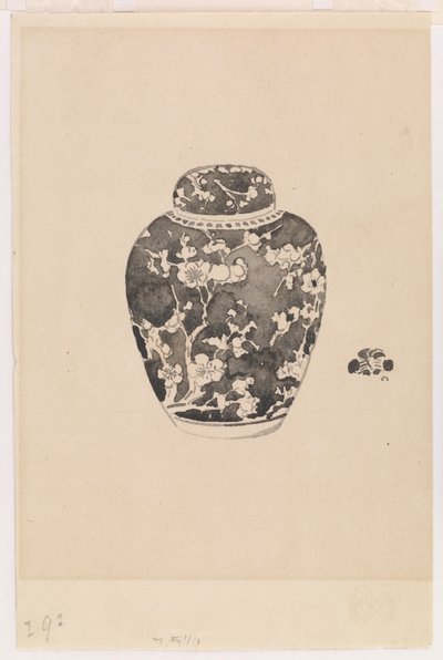 Jarra de jengibre oviforme con tapa en forma de campana de James Abbott McNeill Whistler