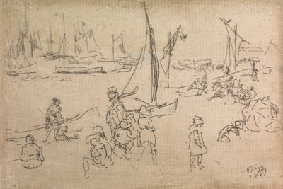 Niños de Portsmouth, de un conjunto de doce grabados titulado La revisión naval, 1887 de James Abbott McNeill Whistler