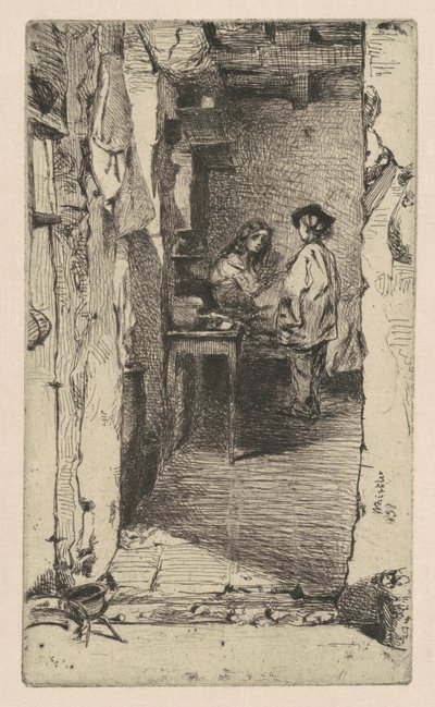 Recolectores de trapos, Quartier Mouffetard, París de James Abbott McNeill Whistler