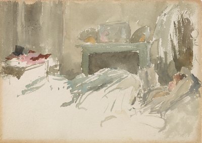 Descansando en la cama, 1883-1884 de James Abbott McNeill Whistler