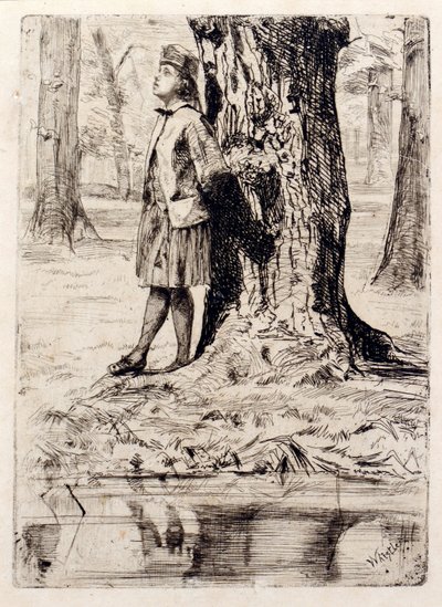 Seymour de pie bajo un árbol de James Abbott McNeill Whistler
