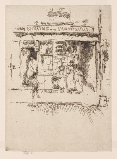 Shaving and Shampooing, c.1886-88 (aguafuerte; tinta sobre papel) de James Abbott McNeill Whistler