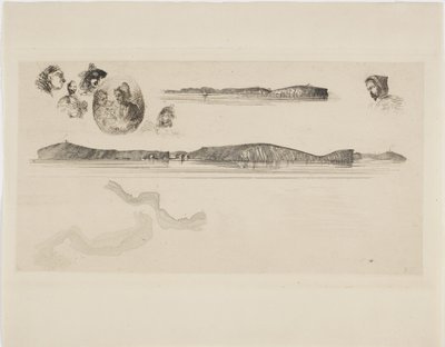 Bocetos en la Placa de la Encuesta Costera de James Abbott McNeill Whistler