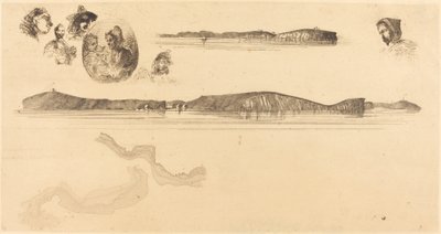 Bocetos en la placa de la encuesta costera, 1854-1855 de James Abbott McNeill Whistler