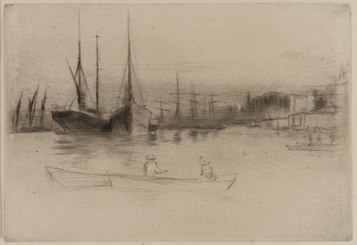 Barcos de vapor frente a la Torre, 1875 de James Abbott McNeill Whistler