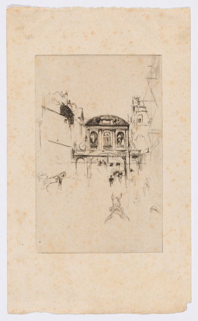 Temple Bar, c.1877 (aguafuerte y punta seca; tinta sobre papel) de James Abbott McNeill Whistler