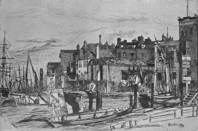 Policía del Támesis anteriormente llamada Wapping Wharf, 1859 de James Abbott McNeill Whistler