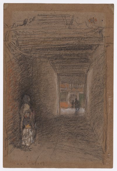 The Beggars--Winter, finales de 1879 o principios de 1880 (tiza y pastel sobre papel de estraza) de James Abbott McNeill Whistler