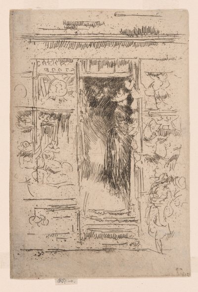 The Bonnet-Shop, c.1884-86 (aguafuerte; tinta sobre papel) de James Abbott McNeill Whistler