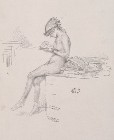 La pequeña modelo desnuda leyendo, 1890 de James Abbott McNeill Whistler