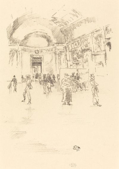 La galería larga, Louvre, 1894 de James Abbott McNeill Whistler