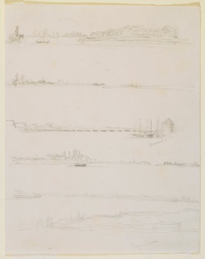 El Rin, cerca de Worms y Oppeheim, 1858 de James Abbott McNeill Whistler