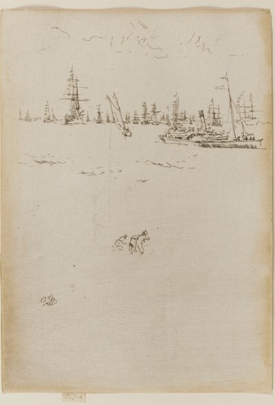 El barco de los visitantes, 1887 de James Abbott McNeill Whistler