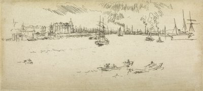 Tilbury, de un conjunto de doce grabados titulado La Revisión Naval, 1887 de James Abbott McNeill Whistler