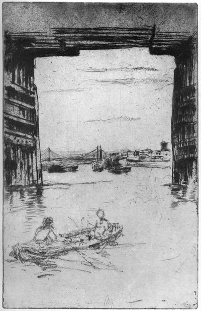 Bajo el Puente Viejo de Battersea, 1879 1904 de James Abbott McNeill Whistler