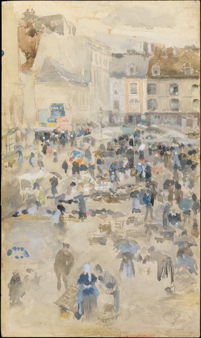 Variaciones en Violeta y Gris, Mercado, Dieppe, 1885 de James Abbott McNeill Whistler