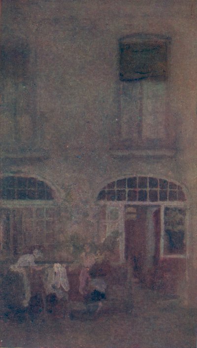 Blanco y Gris El Patio del Hotel Dieppe, 1885, 1904 de James Abbott McNeill Whistler