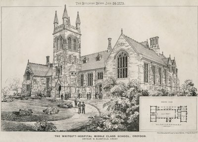 El Hospital Whitgift Middle Class School, Croydon, 1873 de James Akerman