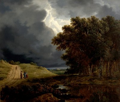 El borde de un bosque, tormenta en camino, 1826 de James Arthur OConnor