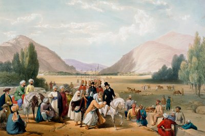 Rendición de Dost Mohammad Khan, Kabul, Primera Guerra Anglo-Afgana, 1838-1842 de James Atkinson