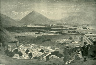 El Bala Hissar y la ciudad de Kabul desde la parte superior de la ciudadela, c1842, 1901 de James Atkinson