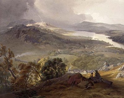 Lago Windermere, detalle del ferrocarril junto al lago, de 