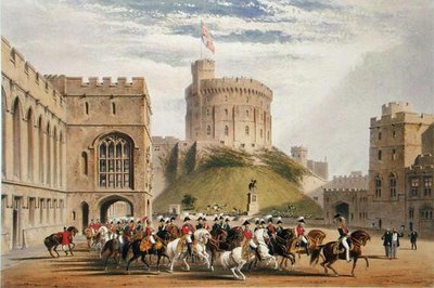 El cuadrángulo mirando al oeste - el emperador de Rusia y el príncipe Alberto (1819-61) de James Baker (after) Pyne