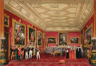 La sala de Rubens, Castillo de Windsor - el rey de Francia recibiendo una dirección del concejal de James Baker (after) Pyne