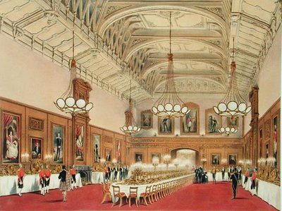La Galería Waterloo, Castillo de Windsor, en la visita del Emperador de Rusia de James Baker (after) Pyne