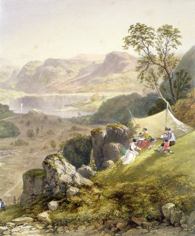 Thirlmere y Wythburn, (detalle) de una fiesta de dibujo, de 