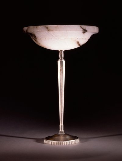 Una lámpara de mesa de bronce plateado diseñada por Jacques-Emile Ruhlmann (1879-1933), c.1913 de James Baker (attr. to) Pyne