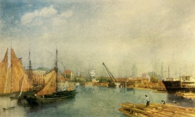 Puerto de Bristol, mediados del siglo XIX, 1942 de James Baker Pyne