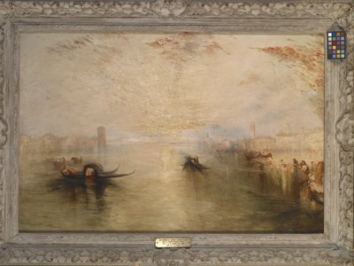 San Benedetto mirando hacia Fusina (según Turner) (óleo sobre lienzo) de James Baker Pyne
