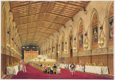 Salón de San Jorge, Castillo de Windsor, 1838 de James Baker Pyne