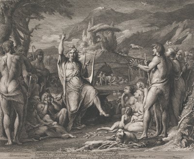 Orfeo instruyendo...en Teología (Diseños para las paredes de la Gran Sala de la Sociedad para el Fomento de las Artes) de James Barry
