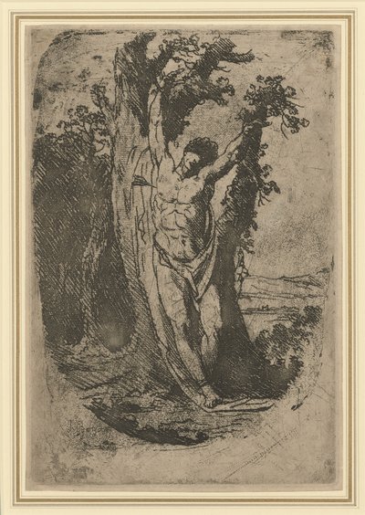 San Sebastián, c. 1776 (aguafuerte de fondo blando con trabajo de ruleta y picado de falta) de James Barry